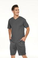 Men's V-neck Shirt and Shorts