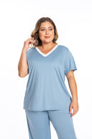 Ladies V-Neck Short-Sleeved Top